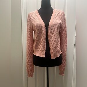 Love Shack Fancy Janie Cropped Cardigan in Tuscan Rose Size Large